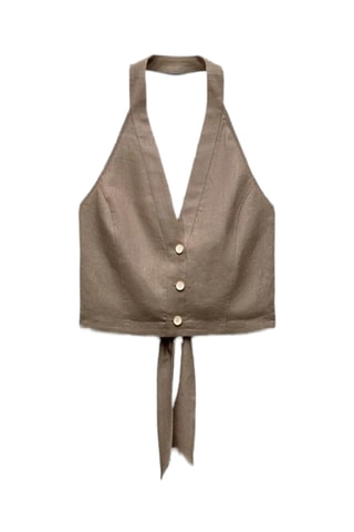 Top en lin - Taupe