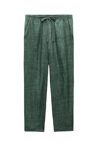 Pantalon de pyjama en ramie - Vert chiné