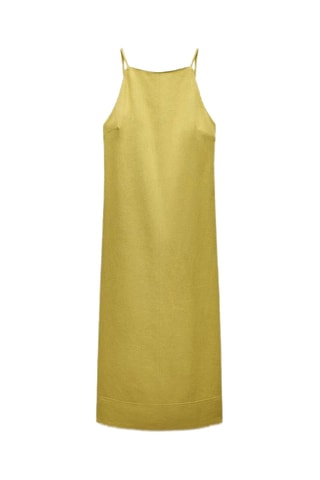 Robe midi en lin - Kaki
