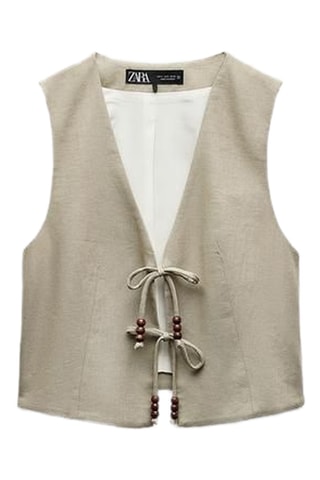 Gilet sans manches en lin - Beige