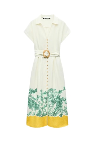Robe chemise en lin - Ecru