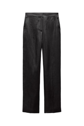 Pantalon wide legs en lin - Noir