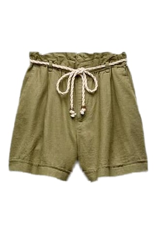 Short en lin - Kaki