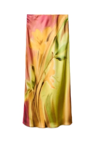 Jupe midi - Rose et vert clair