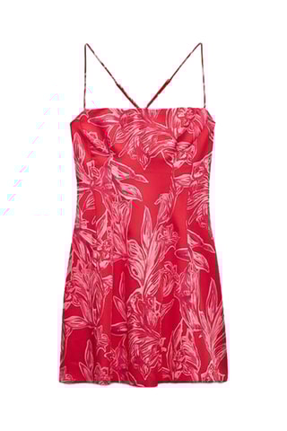 Robe droite - Rouge et écru