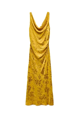 Robe drapée - Moutarde