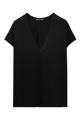 T-shirt en lin - Noir