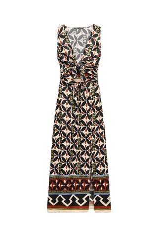 Robe droite - Beige et noir