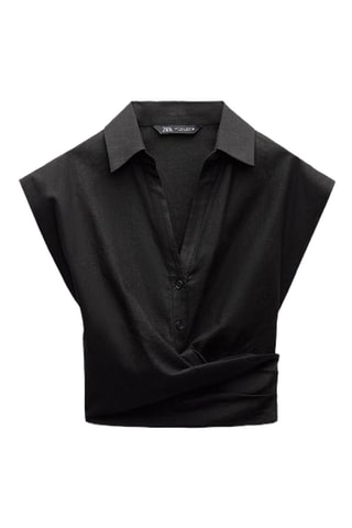 Top en lin - Noir