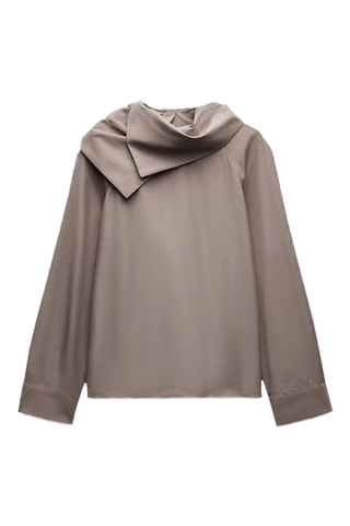 Top en soie de mûrier - Marron