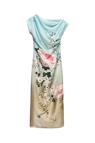Robe droite - Ciel et marron