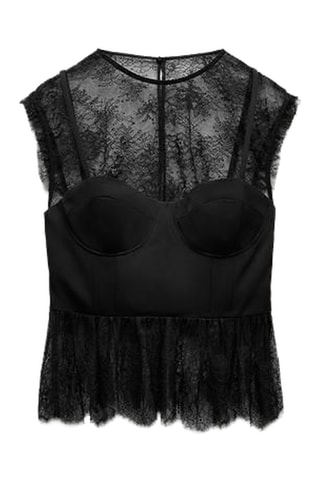 Top bi-matière - Noir