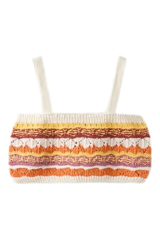 Crop top - Orange et blanc