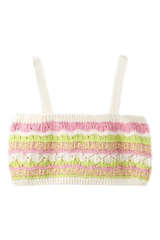 Crop top - Blanc et vert citron