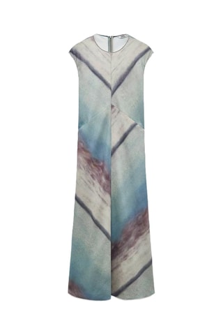 Robe midi - Bleu clair et écru