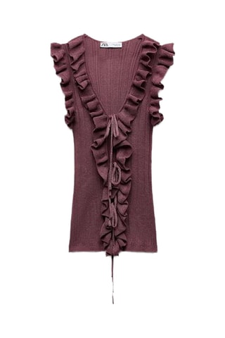 Top volanté - Mauve