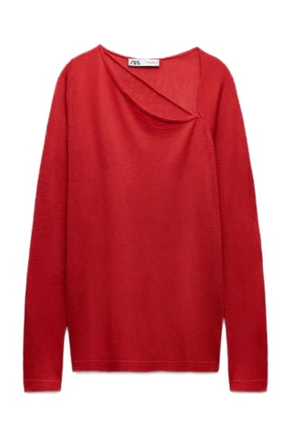 Pull en laine et soie - Rouge