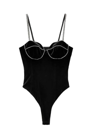 Body en velours - Noir