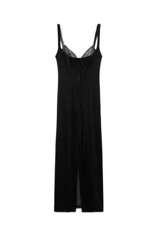 Robe droite en velours - Noir