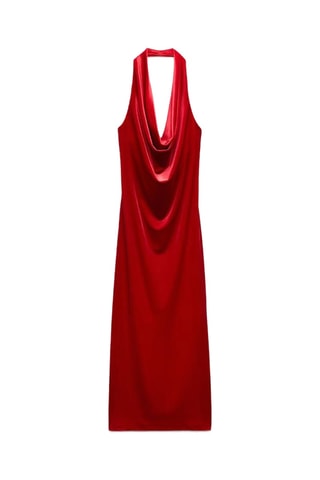 Robe droite en velours - Rouge