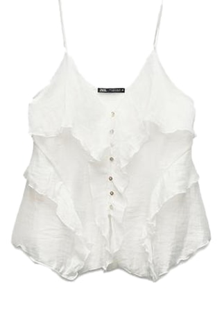 Top volanté - Blanc