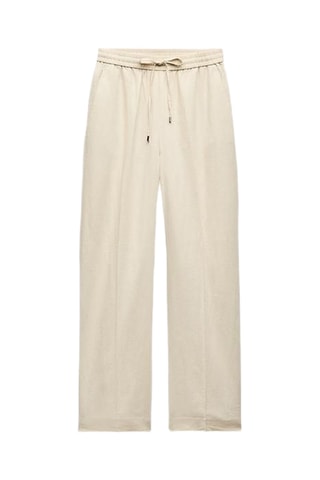Pantalon droit en lin - Beige