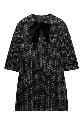 Robe trapèze en laine - Noir