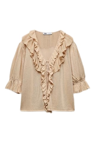 Blouse volantée - Beige