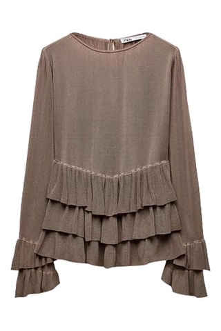 Blouse volantée - Marron