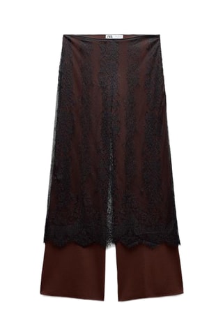 Pantalon en dentelle - Marron