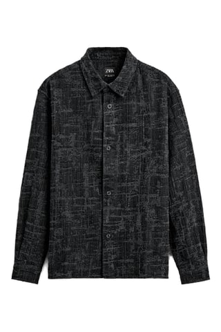 Chemise relaxed - Noir chiné