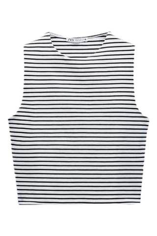 Crop top - Blanc et noir