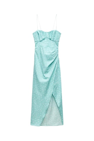 Robe portefeuille en lin - Turquoise