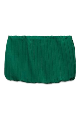 Top bustier plissé - Vert foncé