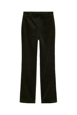 Pantalon droit en velours - Vert foncé