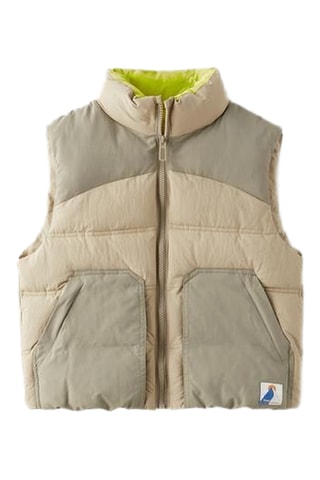 Doudoune sans manches - Beige et kaki