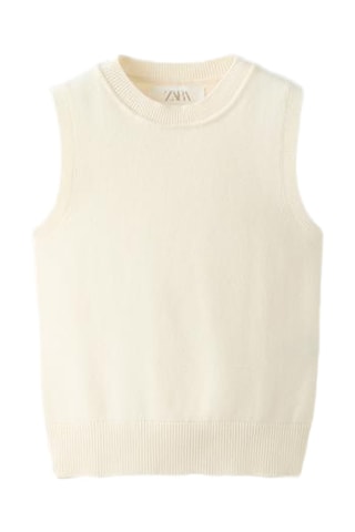 Pull sans manches - Ecru