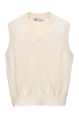 Pull sans manches - Ecru