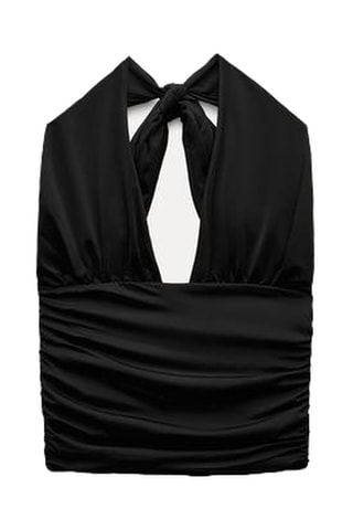 Crop top drapé - Noir