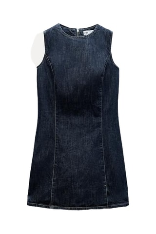 Robe droite en jean - Bleu marine