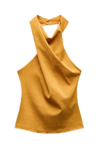 Top drapé - Moutarde