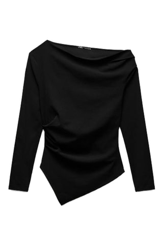 Top drapé - Noir