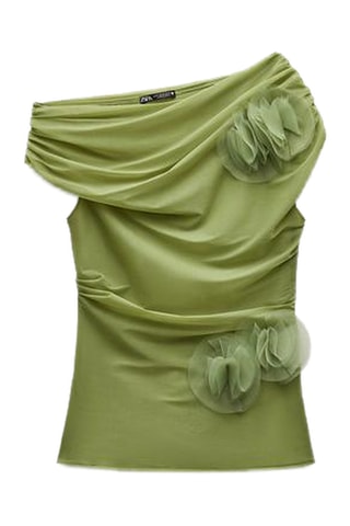 Top drapé - Vert