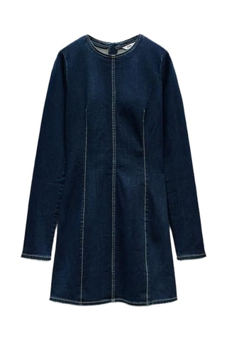 Robe droite en jean - Bleu marine