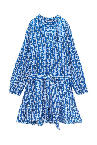 Robe patineuse - Blanc et bleu cobalt