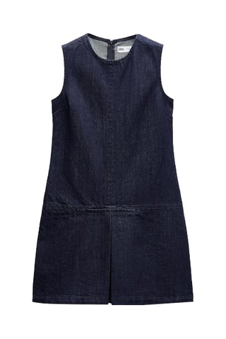 Robe droite en jean - Bleu marine
