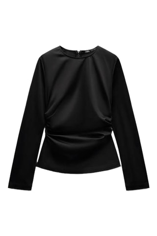 Top drapé - Noir