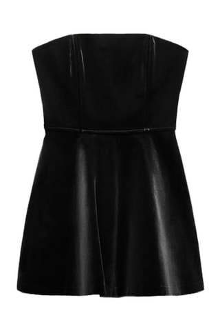 Robe bustier en velours - Noir
