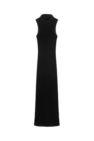 Robe midi en velours - Noir
