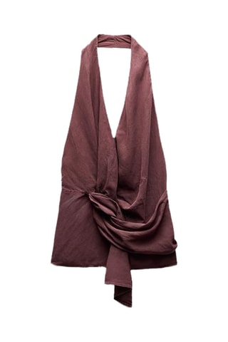 Crop top noué - Bordeaux